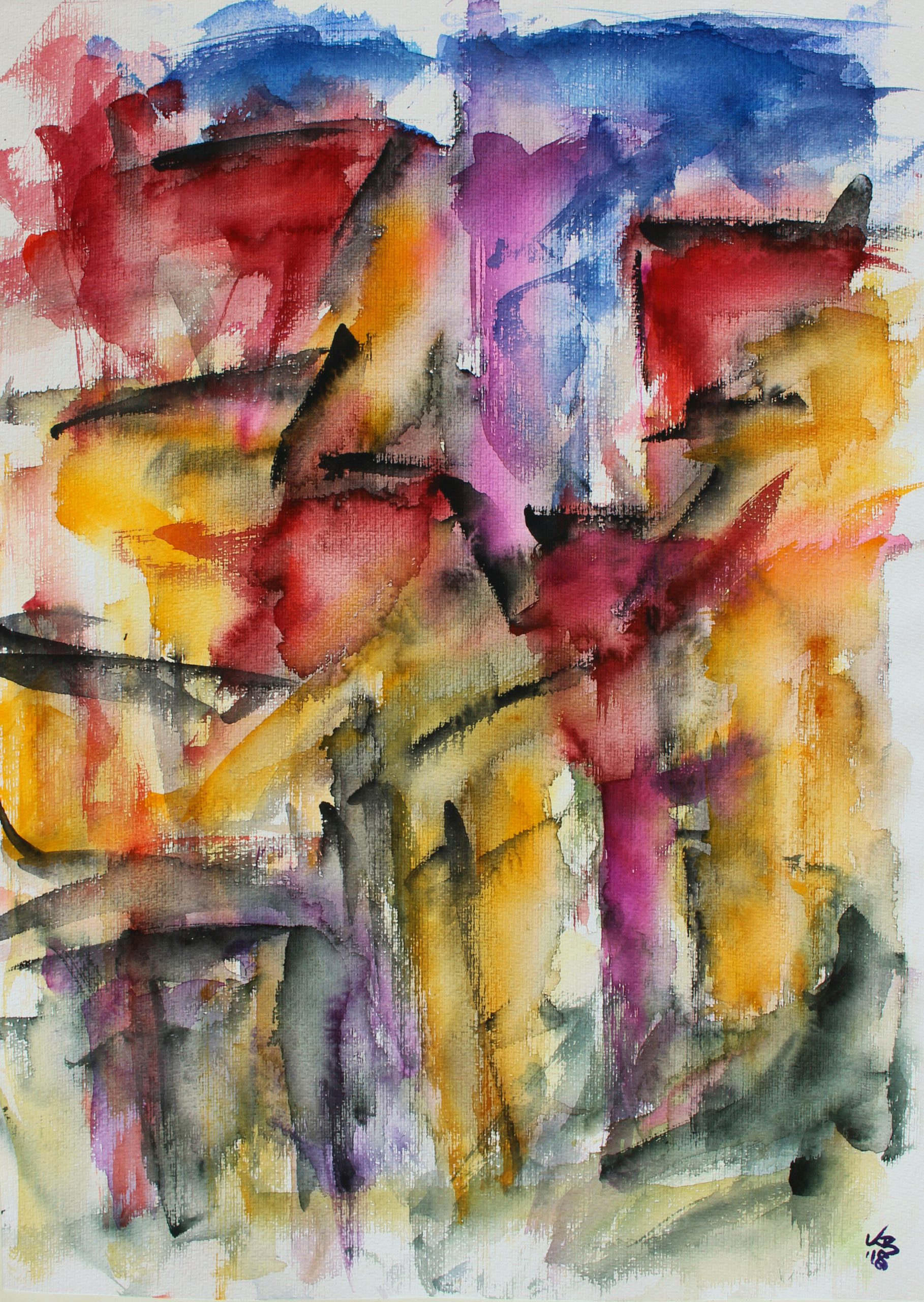 changing places II, Homberg, Westheimer Straße, Watercolour 50 x 70 cm, © 2018 by Klaus Bölling
