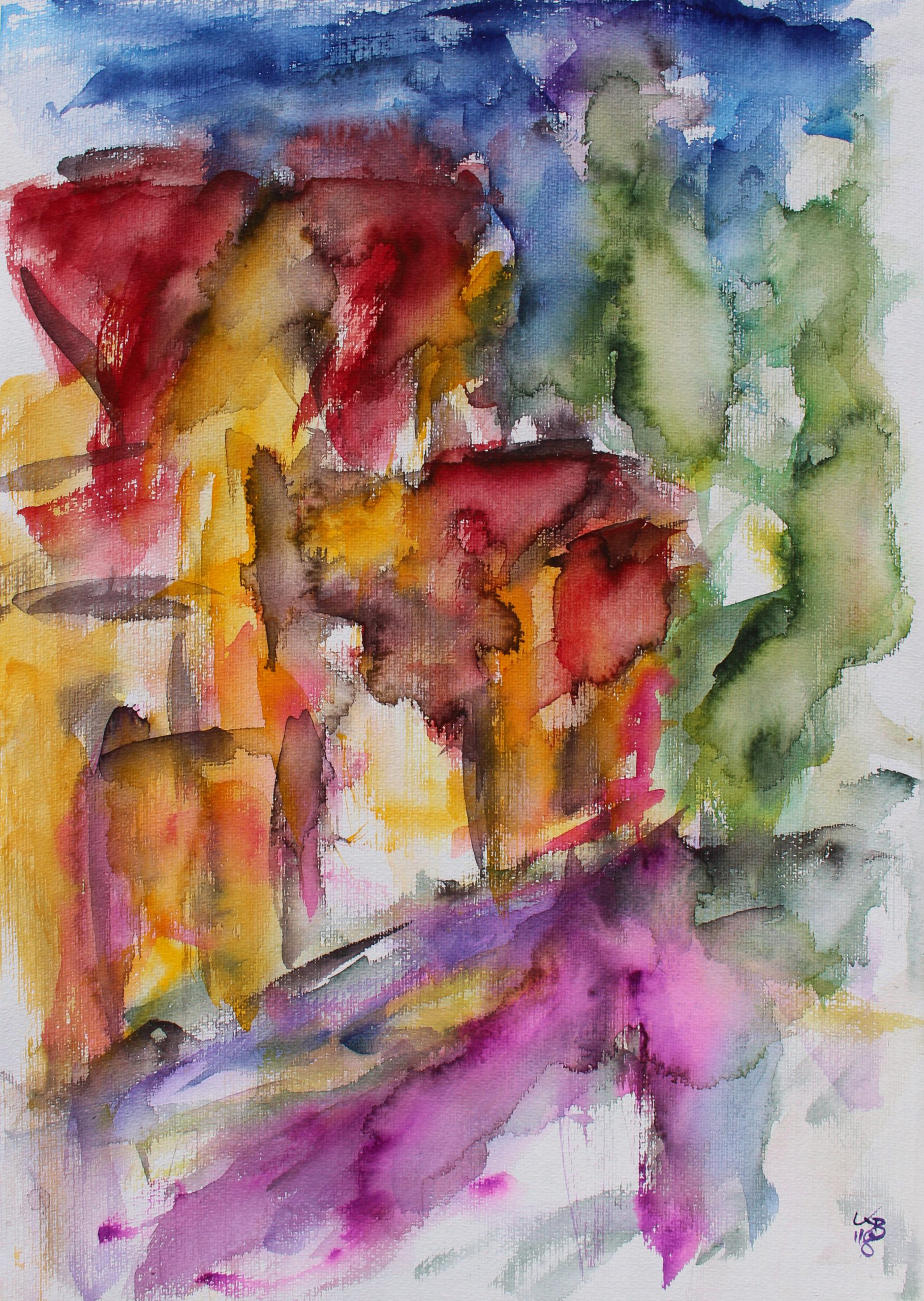 changing places IV, Homberg, Kirchgasse, Watercolour 50 x 70 cm, © 2018 by Klaus Bölling