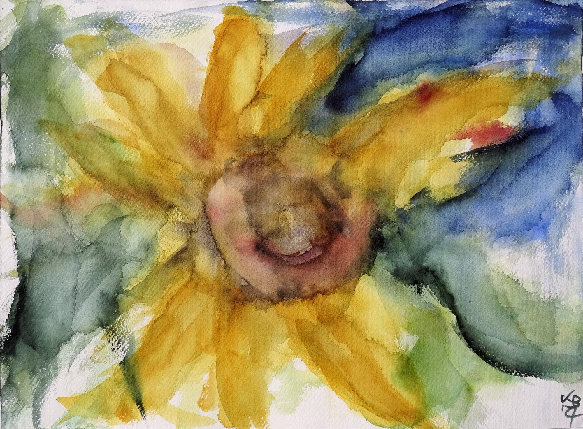Sonnenblumen I, Watercolour 53 x 39 cm, © 2021 by Klaus Bölling