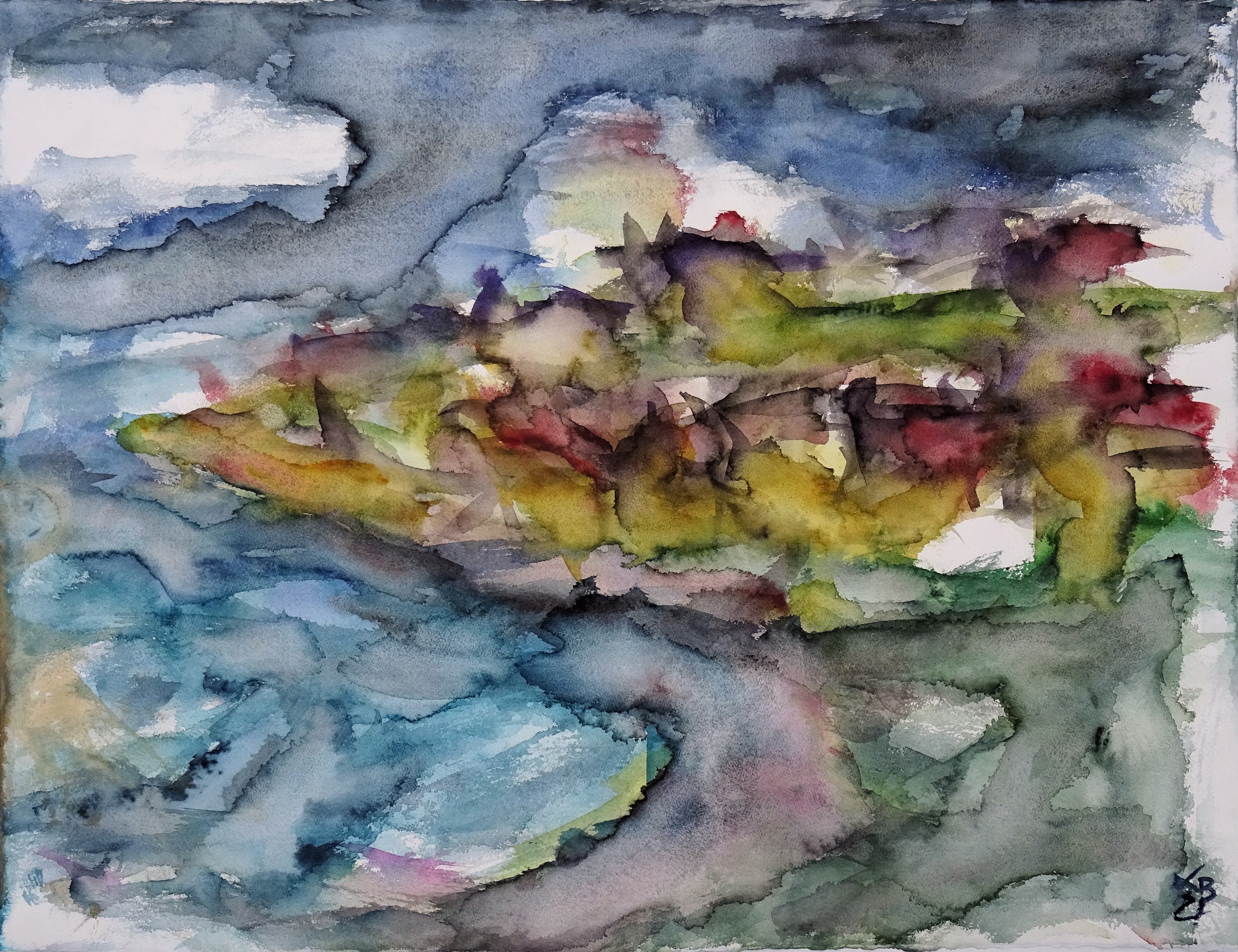 Longing for Islay - Portnahaven, Watercolour 65 x 50 cm, © 2021 by Klaus Bölling