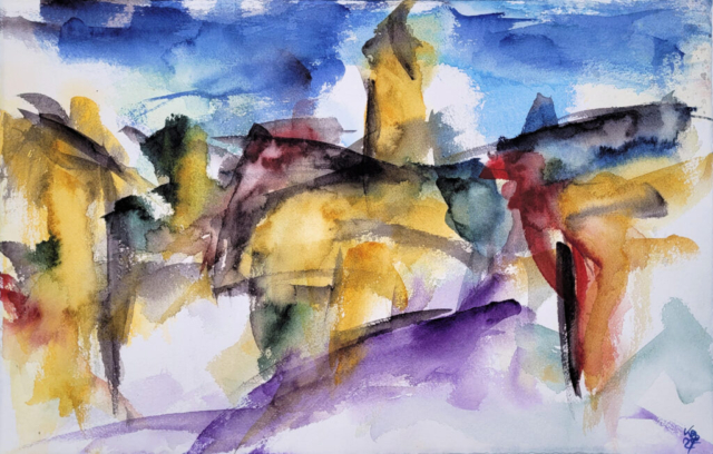 Campbeltown, Watercolour 50 x 32,5 cm, © 2024 by Klaus Bölling