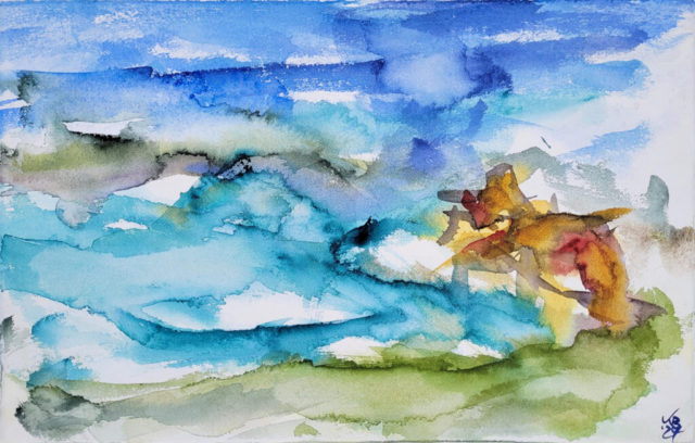 Machrihanish, Watercolour 50 x 32,5 cm, © 2024 by Klaus Bölling