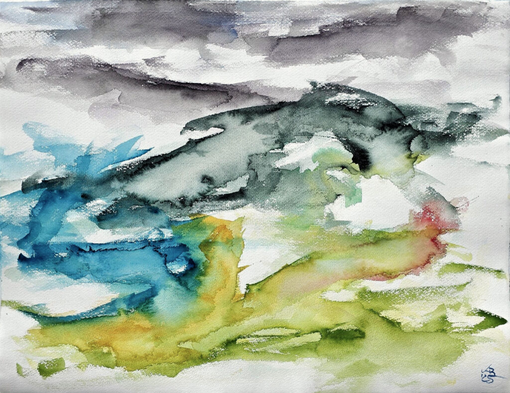 25-08-29, MacLean’s Nose, Ardnamurchan, Ardnamurchan, Watercolour 65 x 50 cm, © 2025 by Klaus Bölling