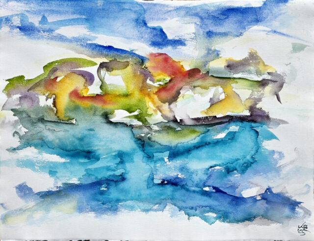 Portnahaven II, Isle of Islay, Watercolour 65 x 50 cm, © 2025 by Klaus Bölling