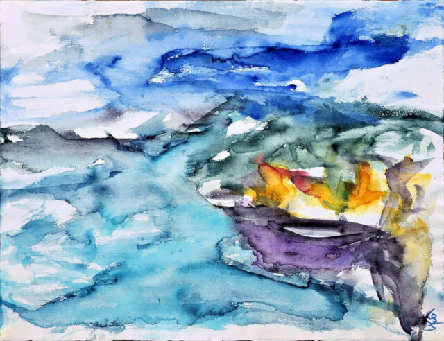 Port Askaig, Watercolour 65 x 50 cm, © 2025 by Klaus Bölling